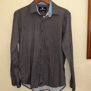 Men’s ButterCloth blue squares long sleeve casual shirt size medium regular fit.